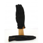 Women's Leather Velvet & Wool Black Gloves - Traclet