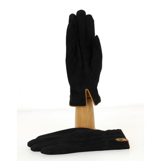 Gants Homme Cuir Velours & Laine Noir- Traclet 