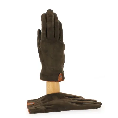 Gants Homme Cuir Velours & Laine Marron- Traclet  Reference : 9856 | Chapellerie Traclet