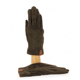 Men's Suede Leather & Wool Gloves Brown - Traclet 