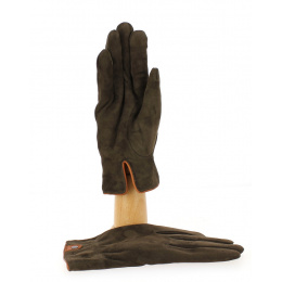 Men's Velvet Leather & Brown Wool Gloves- Traclet