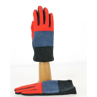 Gants Tactiles Femme ZigZag Rouge- Traclet Reference : 9857 | Chapellerie Traclet
