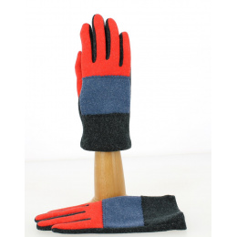 Women's Red ZigZag Touch Screen Gloves - Traclet