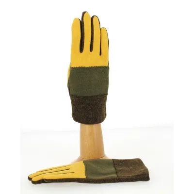 Gants Tactiles Femme ZigZag Ocre- Traclet Reference : 9858 | Chapellerie Traclet