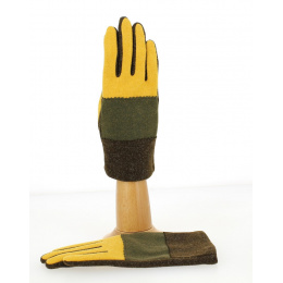 Women's Tactile Gloves ZigZag Ochre - Traclet