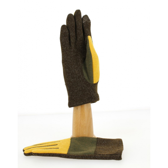 Women's Tactile Gloves ZigZag Ochre - Traclet