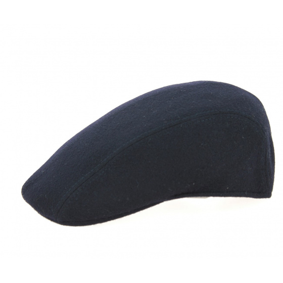 Navy Blue Wool Stripe Domed Cap - Traclet