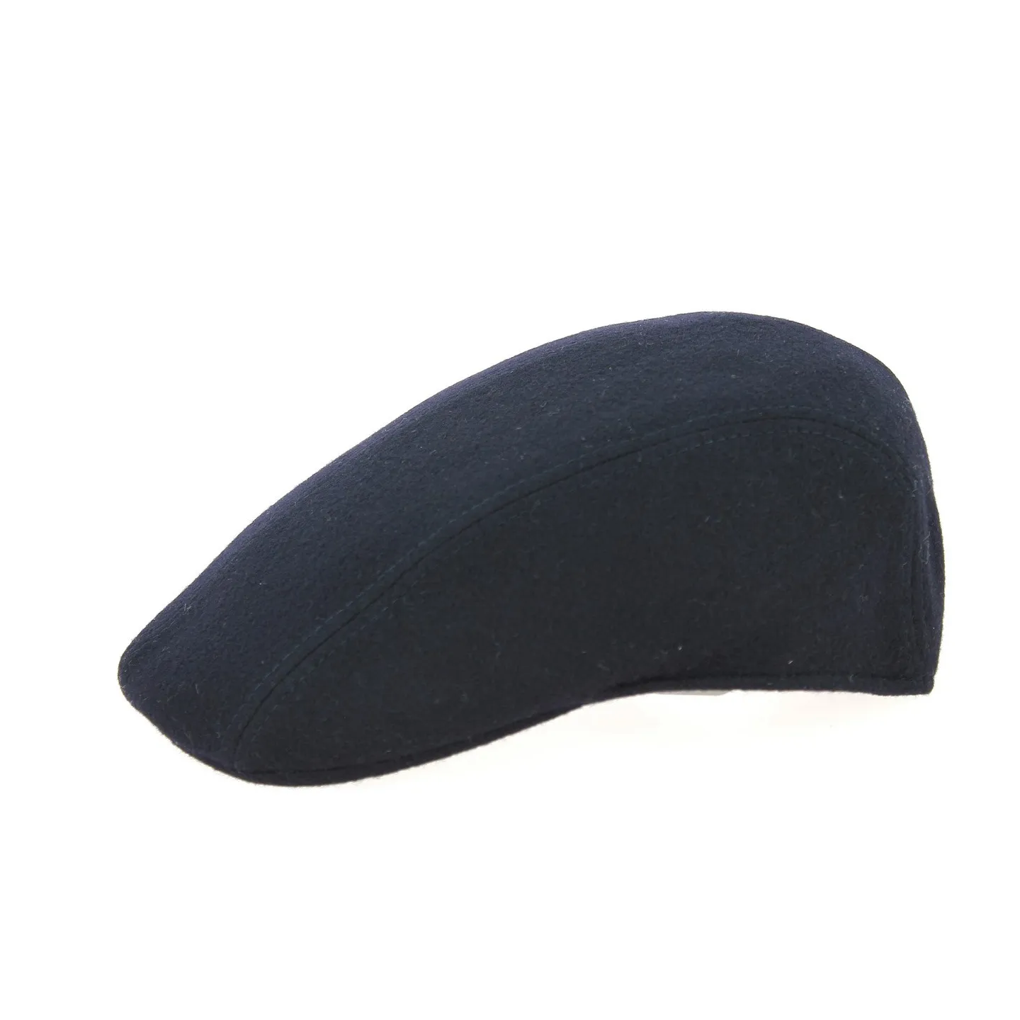 Navy Blue Wool Stripe Domed Cap - Traclet Reference: 9863 | Chapellerie Traclet