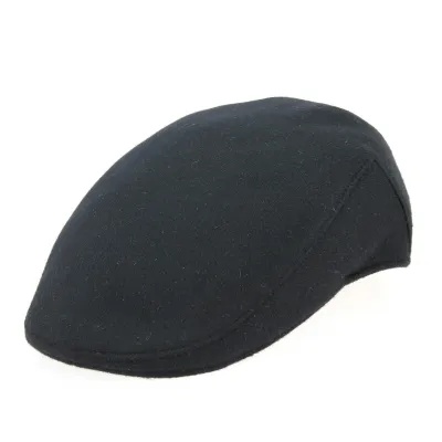 Black Cashmere Taranto Flat Cap - Traclet Reference: 9864 | Traclet Hat Shop