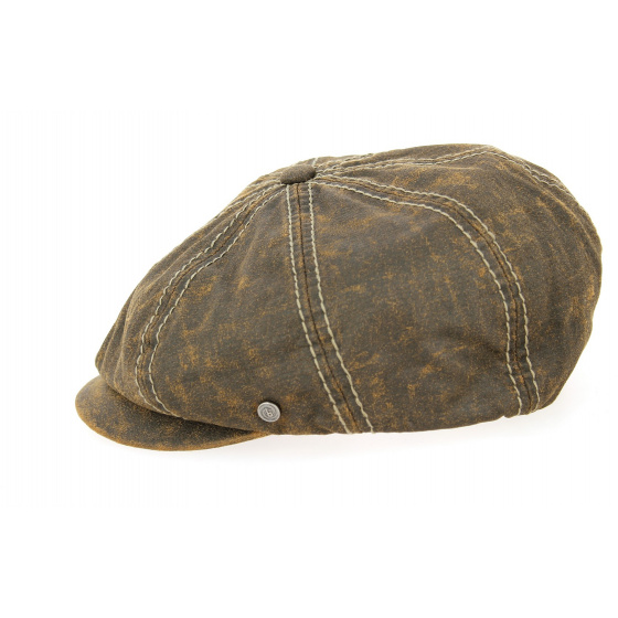 Casquette Bakerboy Imitation Cuir Coton Marron- Traclet Casquette Bakerboy Imitation Cuir Coton Marron- Traclet