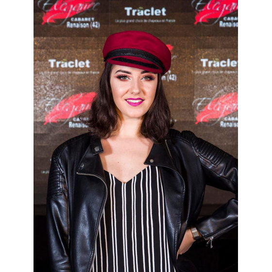 Sailor Cap Camaret Wool Red/Burgundy - Traclet Sailor Cap Camaret Wool Red/Burgundy - Traclet
