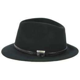 Black Wool Felt Trilby Hat Rambouillet - Traclet