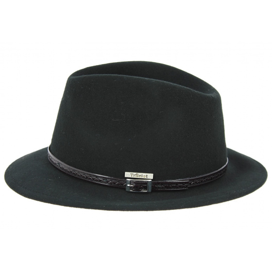 Chapeau Trilby Rambouillet Feutre Laine Noir- Traclet 