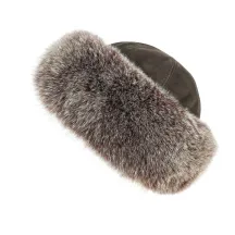 Toque Renard Ksenia  Cuir & Renard Marron- Traclet Reference : 3051 | Chapellerie Traclet
