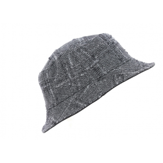 Chapeau Bob Réversible Laine Anthracite & Noir- Crambes Chapeau Bob Réversible Laine Anthracite & Noir- Crambes