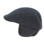 Rounded Cap with Ear Flaps Brighton Wool Anthracite - Crambes