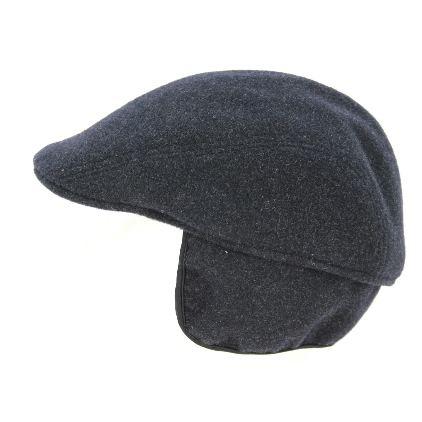 Rounded Cap with Ear Flaps Brighton Wool Anthracite - Crambes Reference: 7063 | Chapellerie Traclet