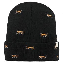 Vinson Short Beanie with Tiger Embroidery Black - Barts