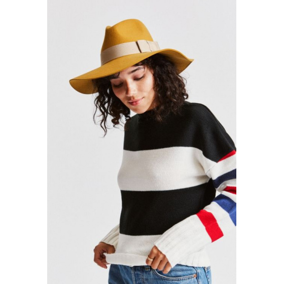 Piper Wide-Brim Wool Felt Hat Maize - Brixton