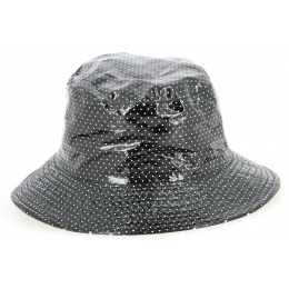 Amenie Polka Dot Rain Hat in Black - Traclet
