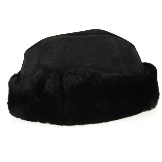 Black Cossack Sheepskin Toque / Hat - Traclet Black Cossack Sheepskin Toque / Hat - Traclet
