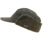Brown Waxed Cotton Timber Cap with Ear Flaps UPF50+ - Hatland