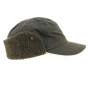 Brown Waxed Cotton Timber Cap with Ear Flaps UPF50+ - Hatland