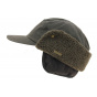 Brown Waxed Cotton Timber Cap with Ear Flaps UPF50+ - Hatland