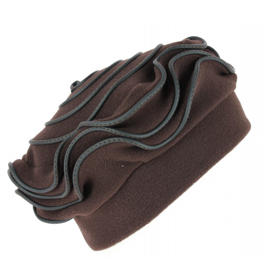 Women's Polar Fleece Beanie Najac Brown - Traclet
