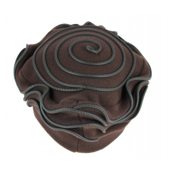 Women's Polar Fleece Beanie Najac Brown - Traclet