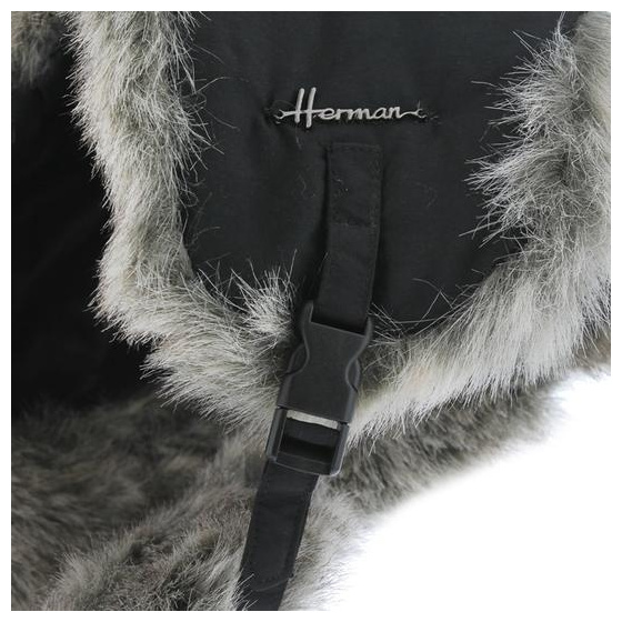 Buck Kids Waterproof Black Faux Fur Ushanka - Herman
