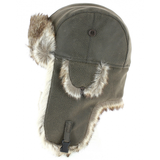 Brown Faux Leather & Faux Fur Trapper Hat - Herman