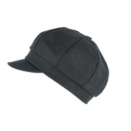 Antje Linen Black Newsboy Cap - Mayser
