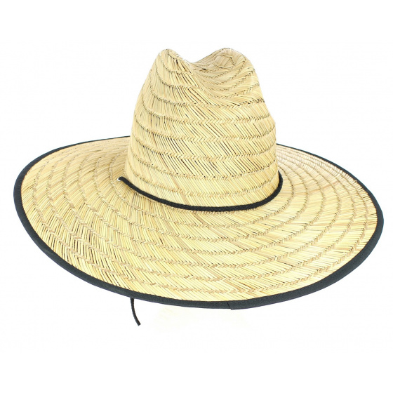 The Finn Wide Brim Traveler Hat Natural Straw - Coal