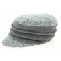 Gray Wool Ebony Newsboy Cap - Traclet