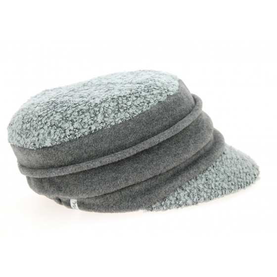 Gray Wool Ebony Newsboy Cap - Traclet