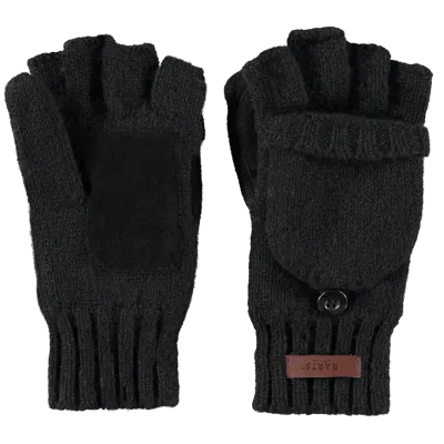 Barts Black Haakon Wool Gloves/Mittens for Children  Reference: 9937 | Traclet Hat Shop