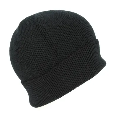 Short Black Wool Beanie with Cuff Pachino - Traclet Reference: 9939 | Traclet Hat Shop