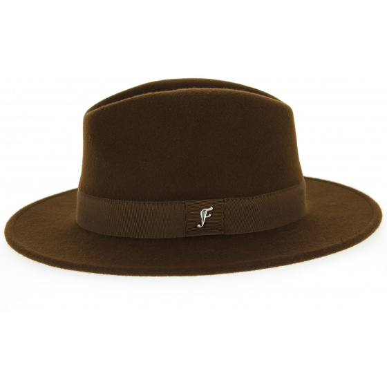 Chapeau  Fedora Feutre Laine Marron- Traclet Chapeau  Fedora Feutre Laine Marron- Traclet