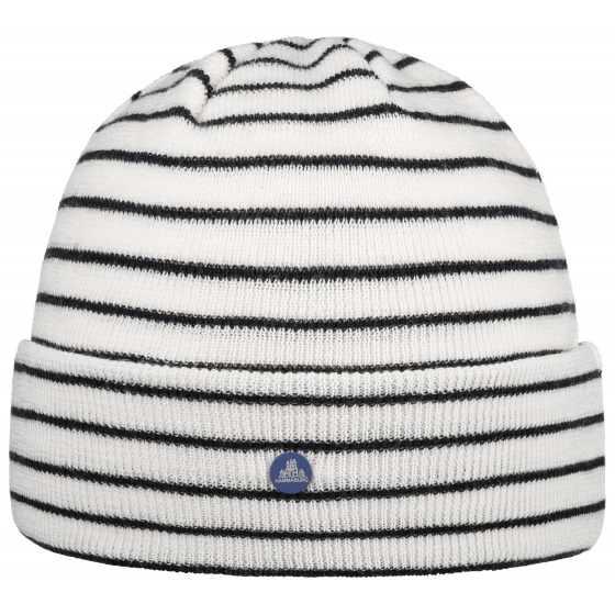 Hammaburg Striped Wool Beanie White & Navy - Stetson