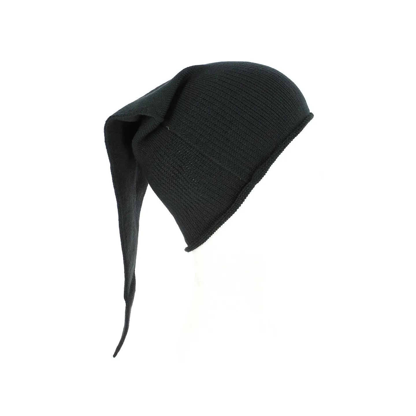 Chacarel Cotton Long Night Cap Black- Traclet made in france