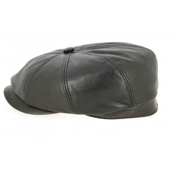 Casquette Hatteras Chester Nappa Cuir Noire - Traclet Casquette Hatteras Chester Nappa Cuir Noire - Traclet