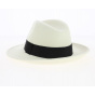 Chapeau Fedora Feutre Laine blanc ruban noir Imperméable - Traclet