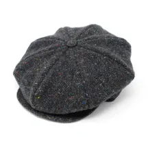Casquette Irlandaise Herringbone Gris Chiné - Hanna Hats
