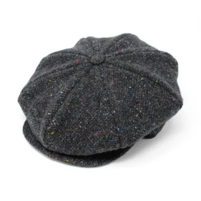 Casquette Irlandaise Herringbone Gris Chiné - Hanna Hats