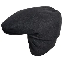 Firenze Flat Cap with Ear Flaps Anthracite - Traclet Reference: 9966 | Traclet Hat Shop