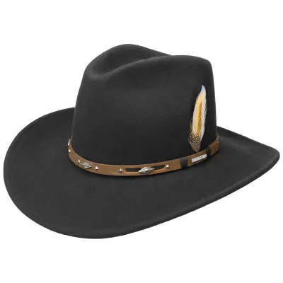 Chapeau Western Vitafelt Noir- Stetson  Reference : 9970 | Chapellerie Traclet