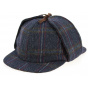 Casquette Sherlock A Carreaux Bleu Marine- Hanna Hats
