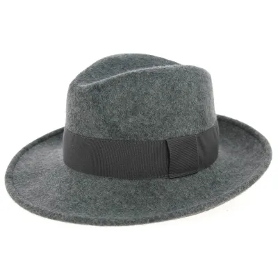 Gray Heathered Wool Felt Fedora Hat Vanador - Traclet Reference: 9980 | Traclet Hatmakers
