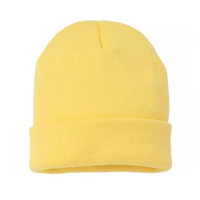 Yellow Acrylic Cuffed Beanie - Traclet Reference: 9982 | Traclet Hat Shop